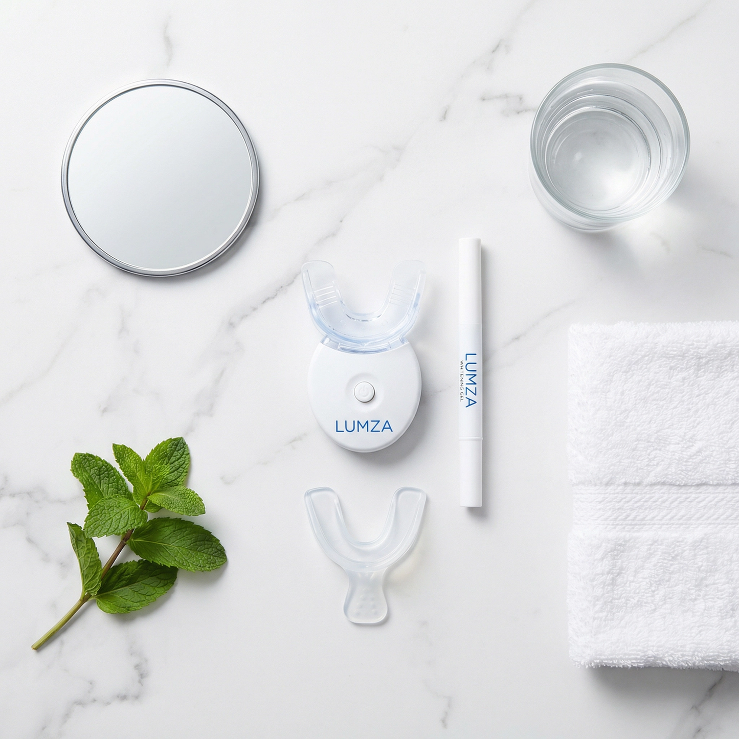 LUMZA Professional Teeth Whitening Kit with LED Light & Gel Pen - At Home Whitening System