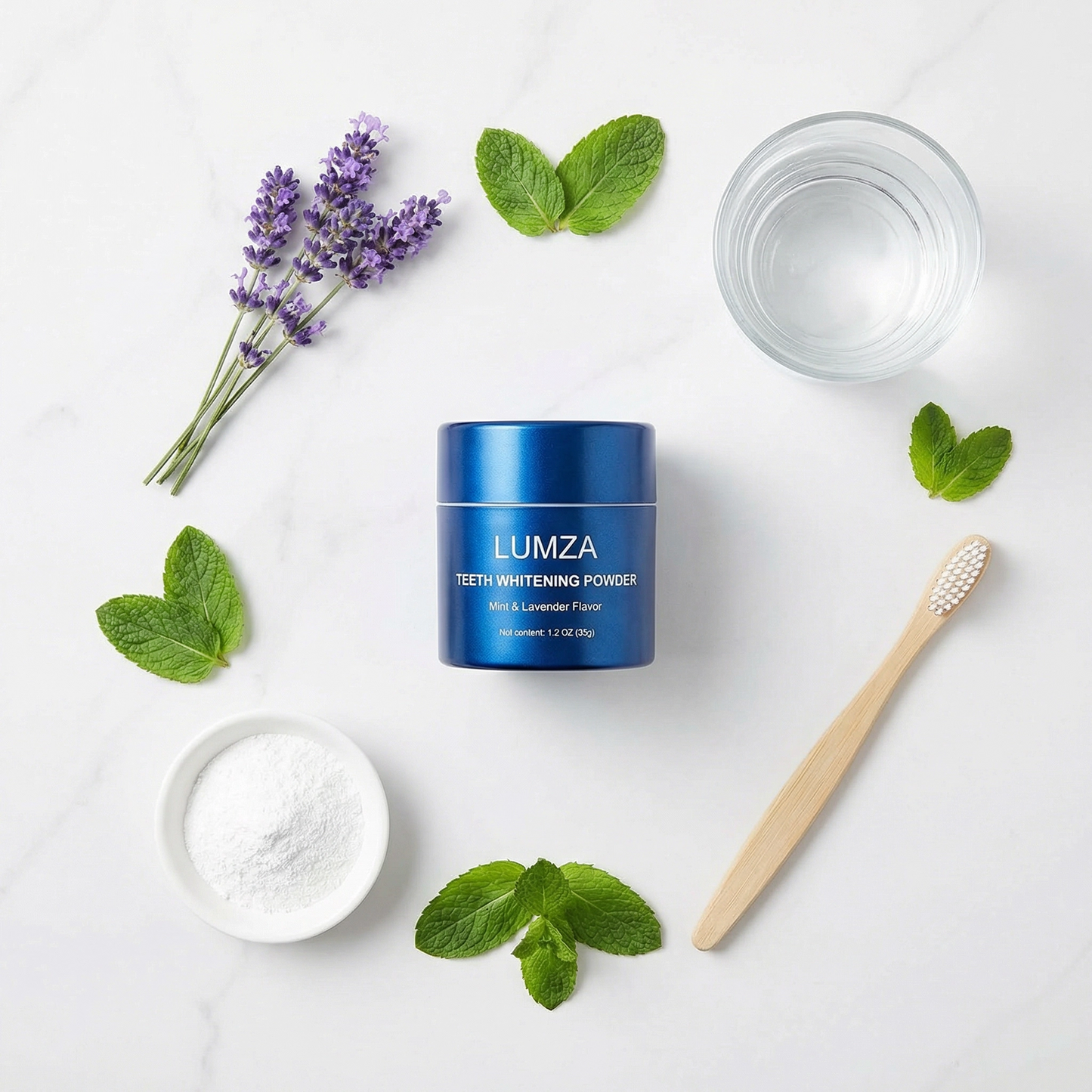 LUMZA Teeth Whitening Powder for Sensitive Teeth - Non Abrasive Stain Remover
