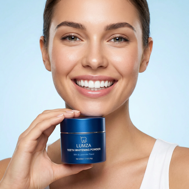 LUMZA Teeth Whitening Powder for Sensitive Teeth - Non Abrasive Stain Remover